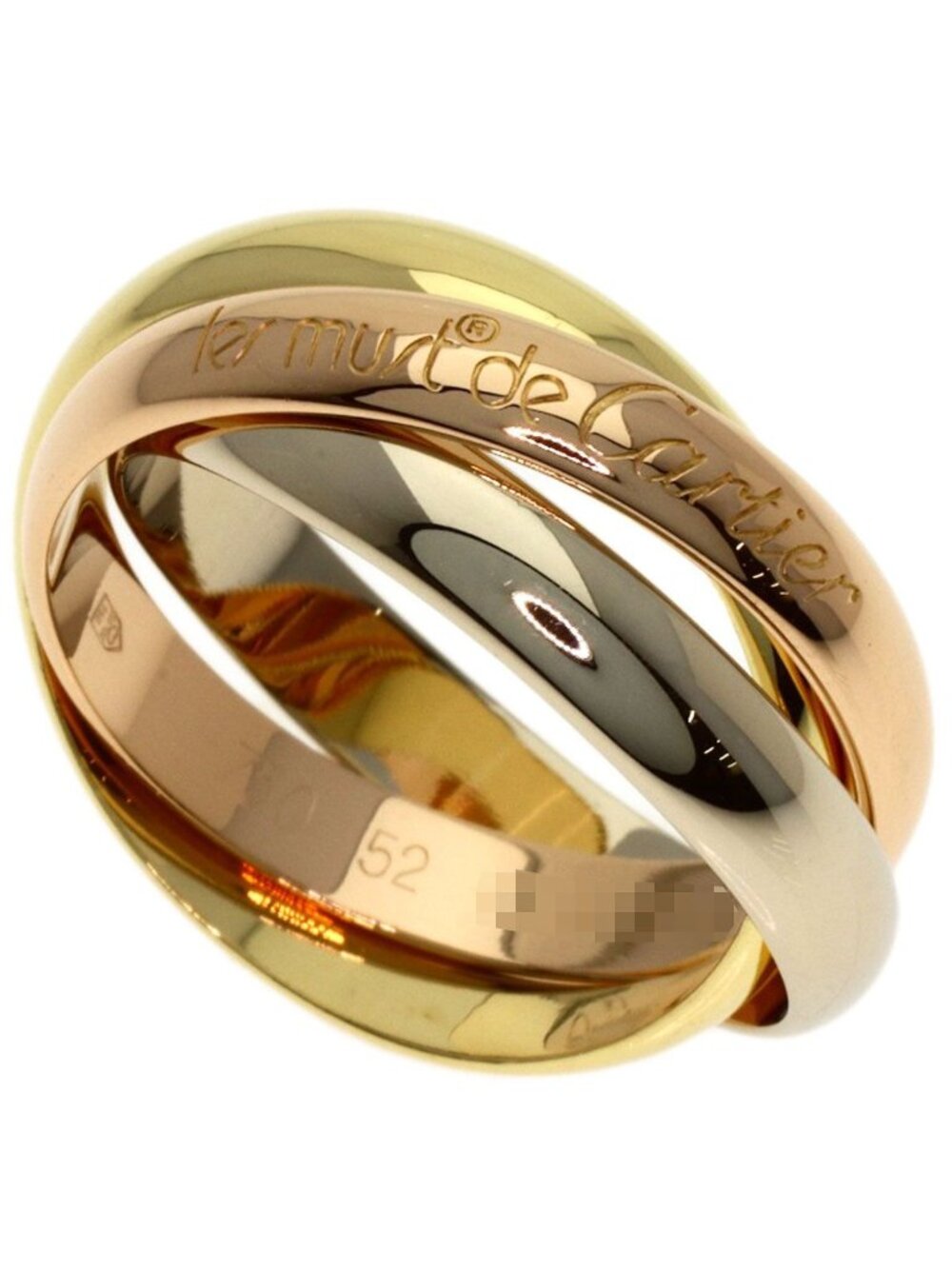 Cartier Trinity 52 Ring 18k Yellow Gold 18k White Pink